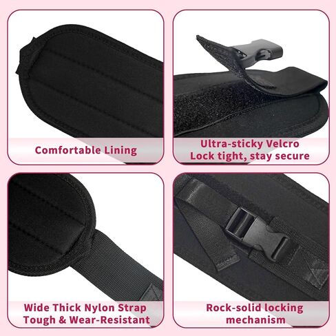Pro Portable Hip Thrust Belt - Premium Booty Builder for Dumbbell & Kettlebell Workouts | Gym, Home & Travel Glute Trainer | Lightweight & Foldable Design | Attached is a Velcro badge |Slip-Resistant Padding for Hip Protection (Black) in Saudi Arabia