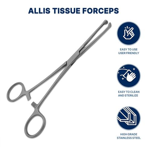 Allis ملقط الأنسجة المشبك المرقأة استيعاب الأدوات البيطرية الجراحية للأسنان من الفولاذ المقاوم للصدأ (5/6 أسنان 7 بوصات) in Saudi Arabia