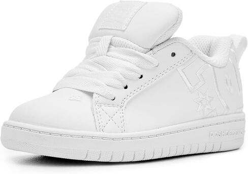 DC Shoes Youth Court Graffik Sneaker (Little Kid/Big Kid) White/White in Saudi Arabia