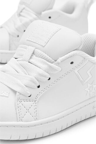 DC Shoes Youth Court Graffik Sneaker (Little Kid/Big Kid) White/White in Saudi Arabia