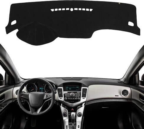 KEYOOG Dashboard Cover Dash Mat Fit for Chevy Cruze 2015-2011 (for Left Hand Drive), Car Dash Board Mat Anti-Glare Carpet,Non-Slip Pad Sunshield Protector (Black) in Kuwait