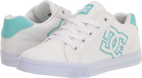 DC Unisex-Child Chelsea Youth Skate Shoe, White/Mint Julip, 12 US Little Kid in Saudi Arabia