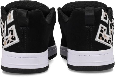 DC Girls Court Graffik Skate Shoe, Black/Leopard, 11.5 Little Kid in Saudi Arabia
