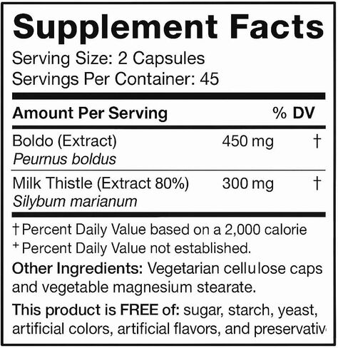Limpiador Hígado y Vesícula, Liver Support with Boldo Extract and Milk Thistle Extract, 90 Vegetarian Capsules in Saudi Arabia