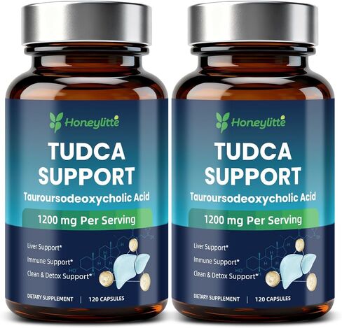 TUDCA 1200 مجم - مكمل حمض التورسوديوكسيكوليك النقي، 120 كبسولة نباتية سهلة البلع (كمية تكفي 60 يومًا)، غير معدلة وراثيًا، خالية من الغلوتين (120 قطعة) in Saudi Arabia