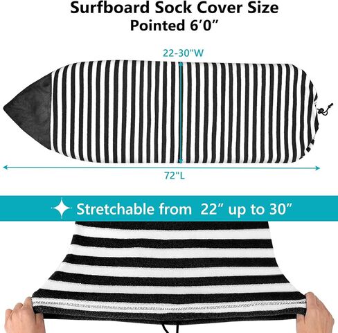 Surfboard Cover Surfboard Sock Cover Lightweight Stretch Board Bag Foldable Surf Bag for Surfing Board Fits All 6ft Surf Boards in Kuwait