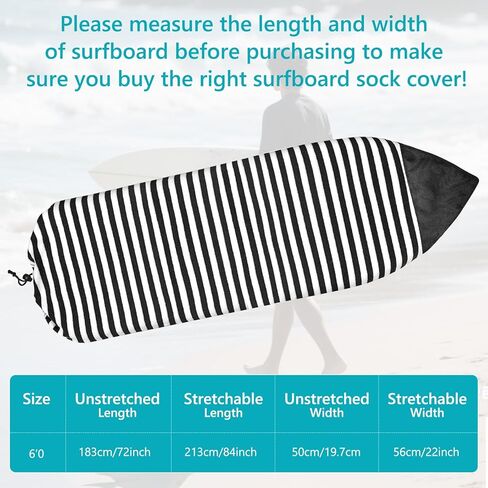 Surfboard Cover Surfboard Sock Cover Lightweight Stretch Board Bag Foldable Surf Bag for Surfing Board Fits All 6ft Surf Boards in Kuwait