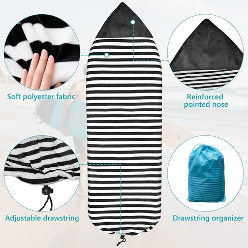 Surfboard Cover Surfboard Sock Cover Lightweight Stretch Board Bag Foldable Surf Bag for Surfing Board Fits All 6ft Surf Boards in Kuwait