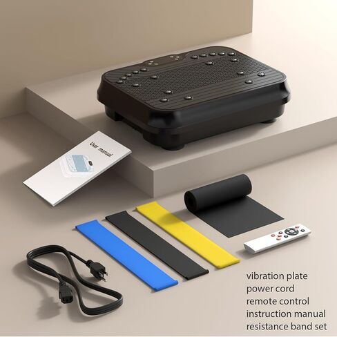 Vibration Plate Exercise Machine for Lymphatic Drainage,Power Vibrate Stand Shake Board 400 Lbs Capacity Fitness Platform with Fitness Resistance Bands Weight Loss Gifts for Women Men in Saudi Arabia