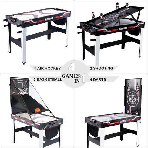طاولة ألعاب كومبو 4 في 1 من روزيد للمنزل، وغرفة الألعاب، والأصدقاء والعائلة، وألعاب الرماية، والهوكي الهوائي، وكرة السلة، ورمي السهام، وطاولة ألعاب متعددة in Kuwait