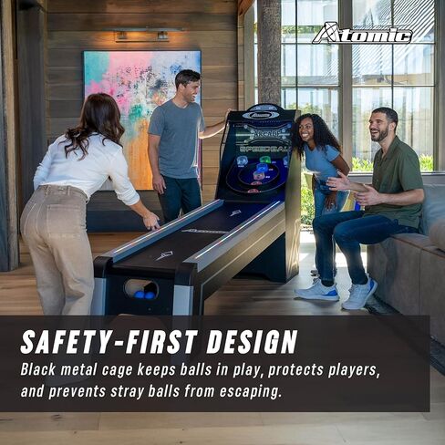Atomic 9‑Foot Prism Shot LED Speedball Arcade Game Table – Skeeball‑Style LED Scoring with Lighted Rails & Target, Electronic Scoreboard & Sound Effects – Automatic Ball Return in Saudi Arabia