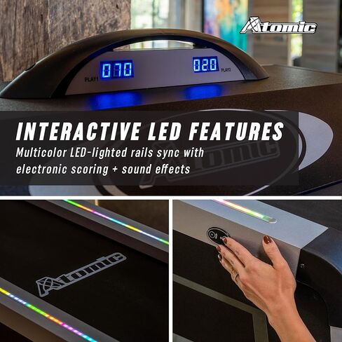 Atomic 9‑Foot Prism Shot LED Speedball Arcade Game Table – Skeeball‑Style LED Scoring with Lighted Rails & Target, Electronic Scoreboard & Sound Effects – Automatic Ball Return in Saudi Arabia