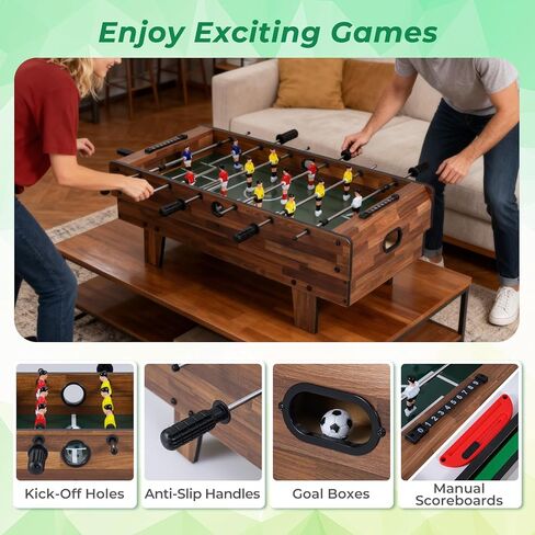 GYMAX 4 in 1 Multi Game Table, 32" Combo Game Table Set Includes Foosball, Pool Table, Hockey, Ping Pong Tabletops w/Accessories for Kids & Adults, Home, Game Room, Family Nights in Saudi Arabia