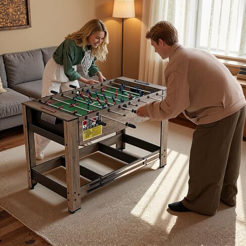 Goplus 2-in-1 Swivel Multi Game Table, 48" Combo Game Table with Foosball & Pool for Adults, Indoor Outdoor Combination Arcade Table for Home Game Room Party in Saudi Arabia