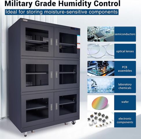 NARGON 2-40% RH 1430L الخزانة الجافة الإلكترونية، خزانة المجفف ESD لتخزين العدسات البصرية، تجميعات РСВ، الرقاقة، المكونات الإلكترونية، أشباه الموصلات، المواد الكيميائية المخبرية، الموديل NMC1436BF in Kuwait