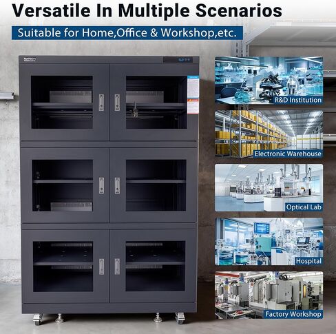 NARGON 2-40% RH 1430L الخزانة الجافة الإلكترونية، خزانة المجفف ESD لتخزين العدسات البصرية، تجميعات РСВ، الرقاقة، المكونات الإلكترونية، أشباه الموصلات، المواد الكيميائية المخبرية، الموديل NMC1436BF in Kuwait