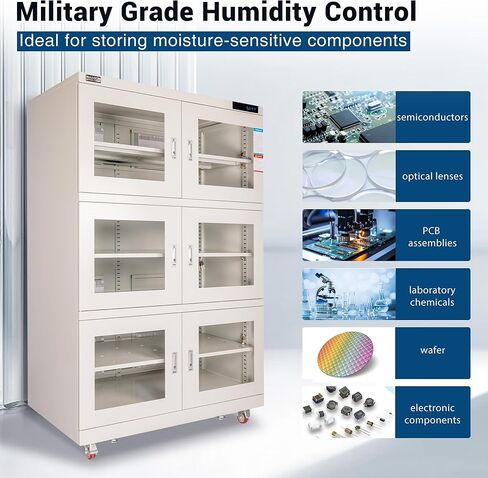 NARGON 2-40% RH 1430L الخزانة الجافة الإلكترونية، خزانة المجفف ESD لتخزين العدسات البصرية، تجميعات РСВ، الرقاقة، المكونات الإلكترونية، أشباه الموصلات، المواد الكيميائية المخبرية، الموديل NMC1436B in Kuwait