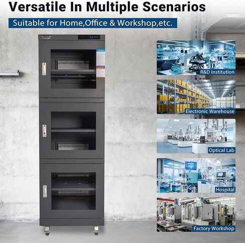 خزانة NARGON 2-40% RH 730L الإلكترونية الجافة، خزانة تجفيف ESD لتخزين العدسات البصرية، مجموعات РСВ، الرقاقة، المكونات الإلكترونية، أشباه الموصلات، المواد الكيميائية المخبرية، الموديل NMC733BF in Kuwait