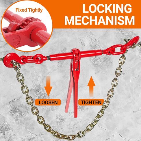 Heavy Duty Ratchet Chain Binders 2-Pack 9215 LBS Working Load Limit, 3/8" - 1/2" with G70 Hooks for Transport Chains, Tie-Down, Hauling in Kuwait