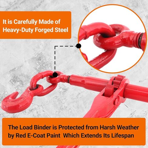 Heavy Duty Ratchet Chain Binders 2-Pack 9215 LBS Working Load Limit, 3/8" - 1/2" with G70 Hooks for Transport Chains, Tie-Down, Hauling in Kuwait