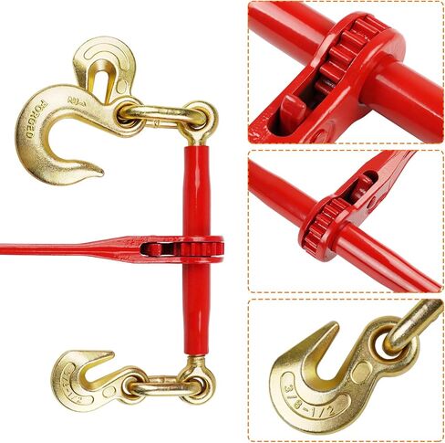 ENJ 2 Pack 3/8"-1/2" Ratchet Load Binder w/ 1/2" Grab & Slip Hook, for 3/8-1/2 Grade 70 Transport Chain, Load Binder with 9,200 Pound Working Load Limit in Kuwait