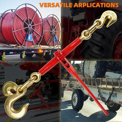 ENJ 2 Pack 3/8"-1/2" Ratchet Load Binder w/ 1/2" Grab & Slip Hook, for 3/8-1/2 Grade 70 Transport Chain, Load Binder with 9,200 Pound Working Load Limit in Kuwait