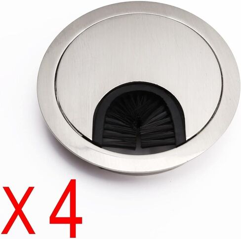 Desk Grommet,Cable Grommet Cable Grommet， 68 mm Metal Chrome Round Grommet - Desk Cable Tidy Insert PC Wire Hole - for Desk, Desktops, Office - Set of 4 in Saudi Arabia