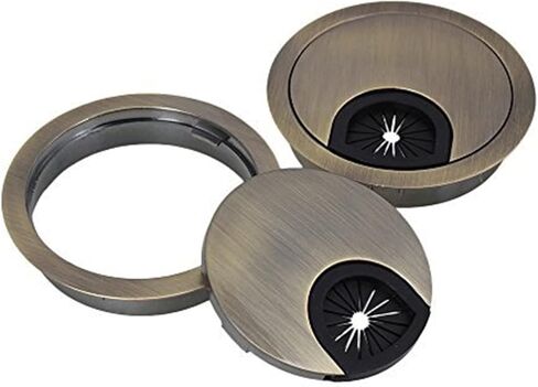 Desk Grommet,Cable Grommet Cable Grommet， 2PCS 60mm Bronze Zinc Alloy Computer Desk Table Grommet Cable Tidy Port Surface Wire Hole Cover in Saudi Arabia