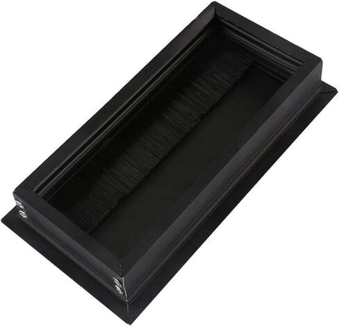 Desk Grommet,Cable Grommet Black Aluminum Alloy L 160mm Table Desk Rectangle Wire Cable Grommet Hole Cover Outlet Port with Black Brush in Saudi Arabia