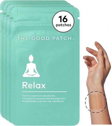 The Good Patch Relax Patches, Anxiety Relief, Natural Patch with Ashwagandha, Ginger Root, Plant Powered Wearable Wellness, Sustained Release (8 Total Patches) in Saudi Arabia