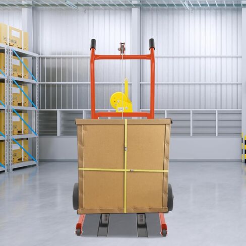 Hydraulic Material Lift Winch Stacker, Pallet Truck Dolly, Adjustable Stacker Fork Lift, 441 Lbs 15.7" Max Lift with 9" Casters, Removable Lifting Platform for Warehouse, Factory, Workshop in Saudi Arabia