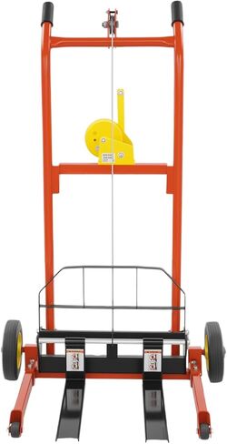 Hydraulic Material Lift Winch Stacker, Pallet Truck Dolly, Adjustable Stacker Fork Lift, 441 Lbs 15.7" Max Lift with 9" Casters, Removable Lifting Platform for Warehouse, Factory, Workshop in Saudi Arabia