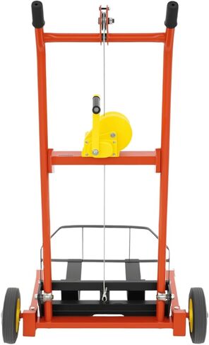 Hydraulic Material Lift Winch Stacker, Pallet Truck Dolly, Adjustable Stacker Fork Lift, 441 Lbs 15.7" Max Lift with 9" Casters, Removable Lifting Platform for Warehouse, Factory, Workshop in Saudi Arabia