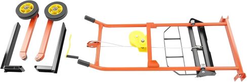Hydraulic Material Lift Winch Stacker, Pallet Truck Dolly, Adjustable Stacker Fork Lift, 441 Lbs 15.7" Max Lift with 9" Casters, Removable Lifting Platform for Warehouse, Factory, Workshop in Saudi Arabia