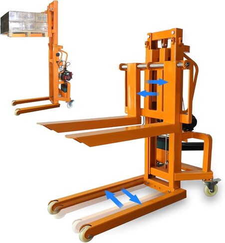Electric Material Lift Pallet Stacker| 660lbs Capacity Forklift | 47.24" Max Remote Control Lift | Adjustable Forks&Base | Ideal for Warehouse, Garage, Logistics丨Battery Powered Forklift in Saudi Arabia