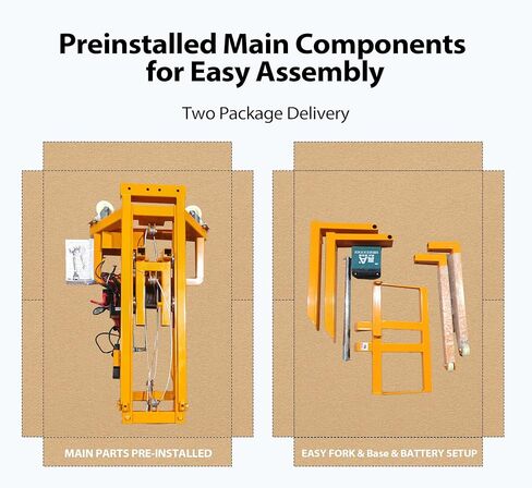 Electric Material Lift Pallet Stacker| 660lbs Capacity Forklift | 47.24" Max Remote Control Lift | Adjustable Forks&Base | Ideal for Warehouse, Garage, Logistics丨Battery Powered Forklift in Saudi Arabia