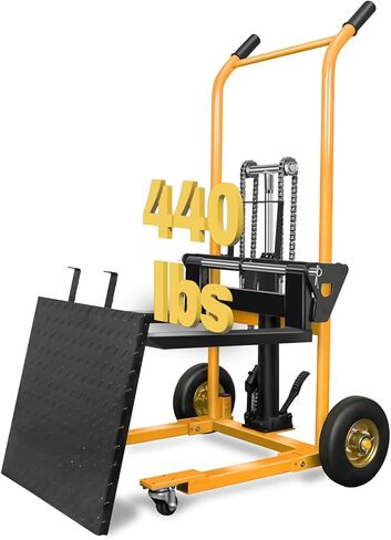 Apollo Material Lift Stacker, Hydraulic Pallet Truck Dolly 440 lbs Capacity, 35.8" Max Lift, Pallet Stacker with Swivel Casters and Steel Platform in Saudi Arabia