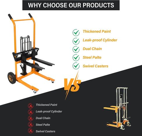 Apollo Material Lift Stacker, Hydraulic Pallet Truck Dolly 440 lbs Capacity, 35.8" Max Lift, Pallet Stacker with Swivel Casters and Steel Platform in Saudi Arabia