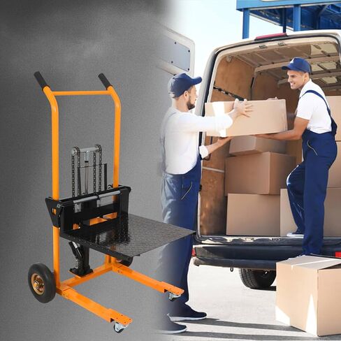 Apollo Material Lift Stacker, Hydraulic Pallet Truck Dolly 440 lbs Capacity, 35.8" Max Lift, Pallet Stacker with Swivel Casters and Steel Platform in Saudi Arabia