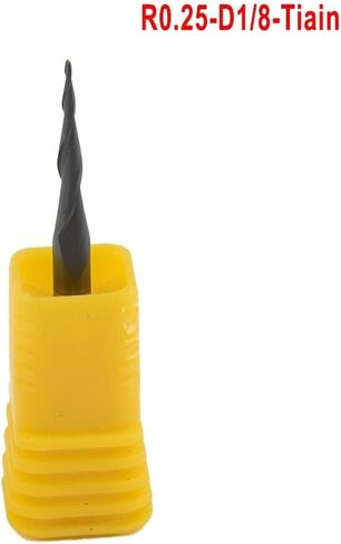 مطحنة نهاية مدببة كروية من الكربيد، ساق 1/8 بوصة، نصف قطر 0.25 مم، مطلية بـ TiAlN، لطحن الحديد الزهر باستخدام الحاسب الآلي، سبائك الصلب، 2 فلوت، طول القطع 15 مم in Kuwait