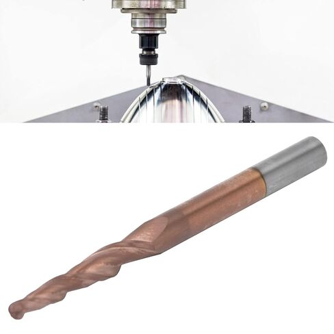 Professional Tapered End Mills Carbide Tip Ball Nose Spiral Router Bit High Precision CNC Engraving Tool for Wood Metal and Plastic Cutting Durable Tungsten Steel Construct (R1.0*20.5*D4*50) in Saudi Arabia