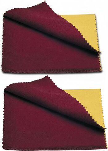 قطعة قماش روج الفضية - 100 ٪ من القطن القابل لإعادة الاستخدام القابلة لإعادة الاستخدام للحلي الذهبية البلاتين والأواني الفضية - استعادة shines وإزالة تشويه للمجوهرات | 10 × 12 بوصة - 1 حزمة in Kuwait