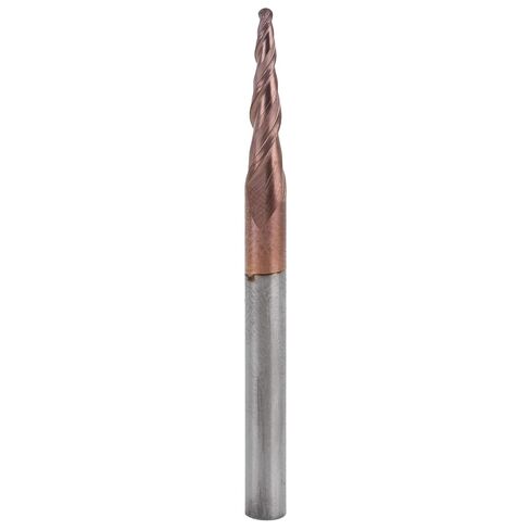 Professional Tapered End Mills Carbide Tip Ball Nose Spiral Router Bit High Precision CNC Engraving Tool for Wood Metal and Plastic Cutting Durable Tungsten Steel Construct (R1.0*20.5*D4*50) in Saudi Arabia