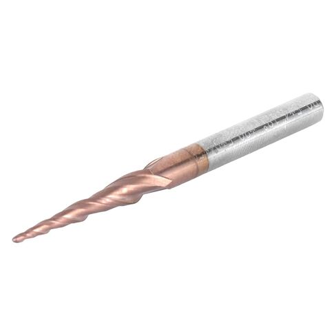 Tapered Ball Nose End Mill CNC Router Bit 2 Flute Tungsten Steel Carbide Antique Brass Plated 0.5mm Cutting Diameter for Wood Metal Plastic Engraving Milling Cutting in Saudi Arabia