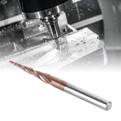 Tapered Ball Nose End Mill CNC Router Bit 2 Flute Tungsten Steel Carbide Antique Brass Plated 0.5mm Cutting Diameter for Wood Metal Plastic Engraving Milling Cutting in Saudi Arabia