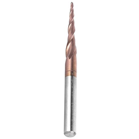 Tapered Ball Nose End Mill CNC Router Bit 2 Flute Tungsten Steel Carbide Antique Brass Plated 0.5mm Cutting Diameter for Wood Metal Plastic Engraving Milling Cutting in Saudi Arabia
