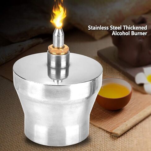 Garosa 450ml Alcohol Lamp Stainless Steel Thickened Alcohol Burner with Screw and Wick for Craft Laboratory Chemistry in Saudi Arabia