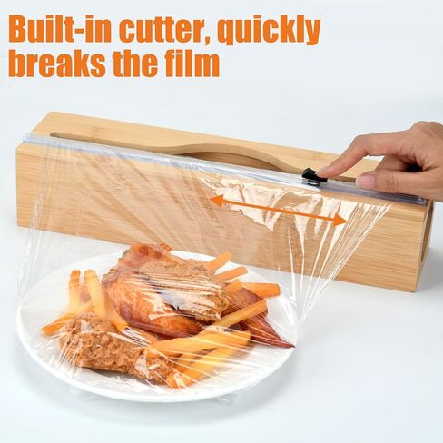 موزع أغلفة بلاستيكية مع قطاعة، غلاف لاصق مع قطاعة منزلق لحامل تنظيم تخزين المطبخ لفافة مقاس 12 بوصة in Kuwait