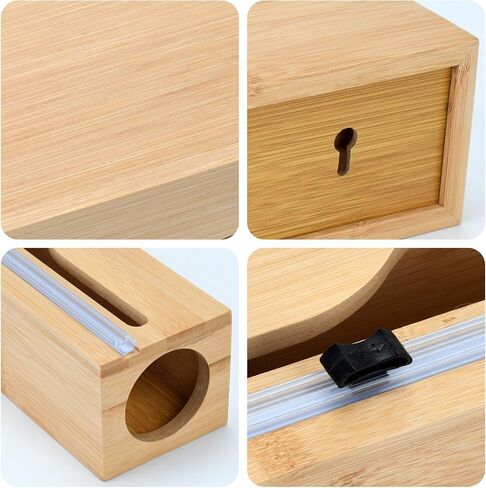 موزع أغلفة بلاستيكية مع قطاعة، غلاف لاصق مع قطاعة منزلق لحامل تنظيم تخزين المطبخ لفافة مقاس 12 بوصة in Kuwait