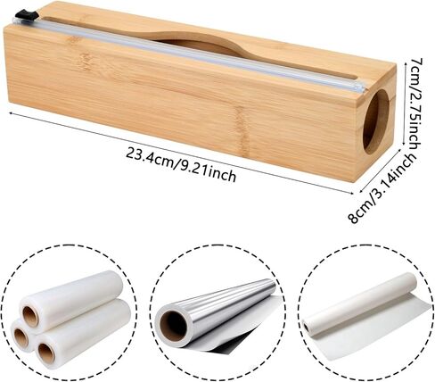 موزع أغلفة بلاستيكية مع قطاعة، غلاف لاصق مع قطاعة منزلق لحامل تنظيم تخزين المطبخ لفافة مقاس 12 بوصة in Kuwait